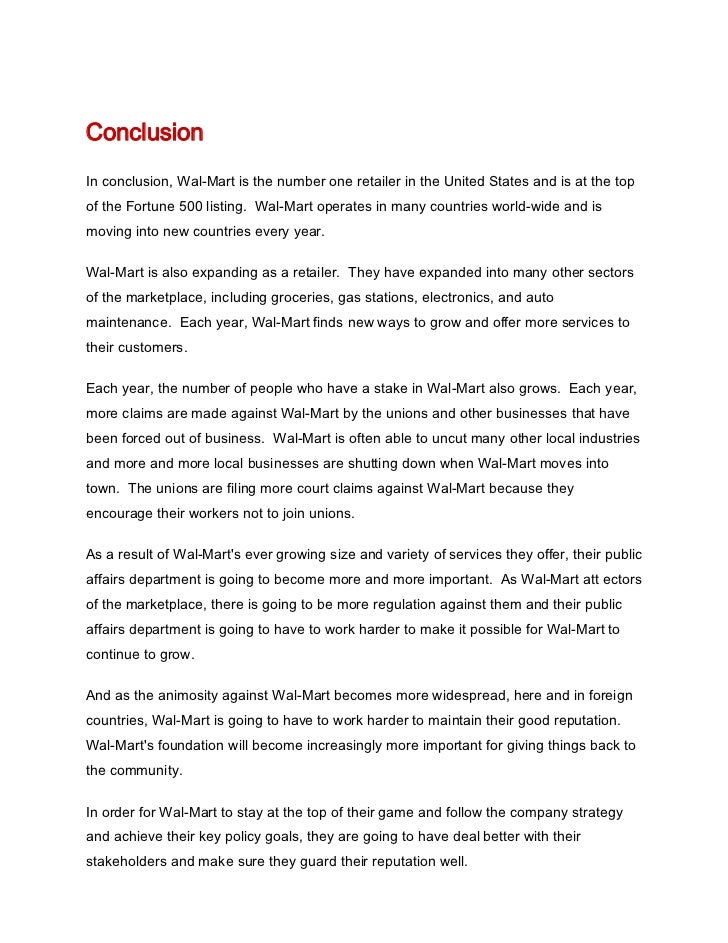 walmart conclusion essay